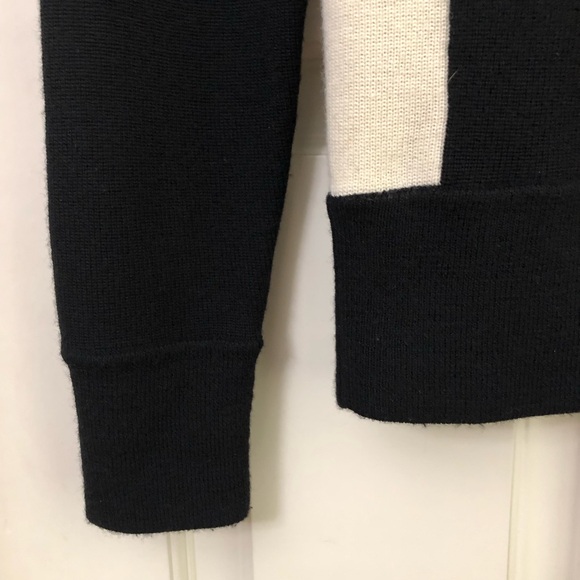 Vineyard Vines | Merino Wool Full Zip Apres Ski Sweater With Patches Black Ivory - Picture 7 of 13